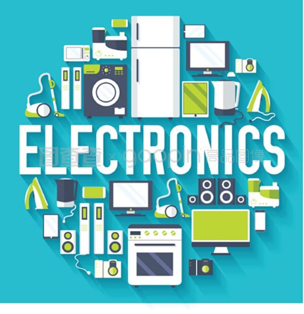 家庭電子電器循環(huán) 信息圖形模板與設(shè)計(jì)概念
